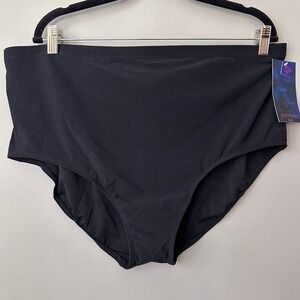 Christina Swim Bottom Plus 3X‎ Black High Waist Tummy Control Bathing Suit Beach